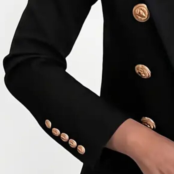 Black Blazer Jacket With Gold Buttons - Picture 2 of 3